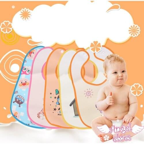 PU Baby Bibs Waterproof Feeding Infant Saliva Towel Newborn Cartoon Aprons Baby Silicone Bibs Burp Cloth Boy Girl