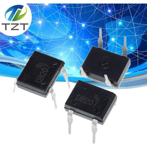 10pcs/lot diode bridge retifica DB207 DIP-4 DB207S DIP4 2A 1000V power diode rectifier 1000v electronic components