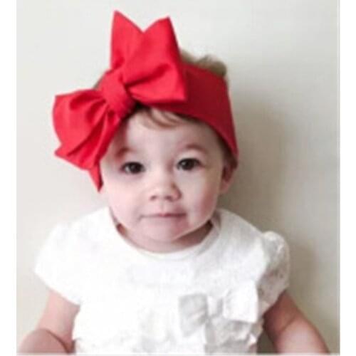 DIY lovely baby big bow Solid headwrap for kids bowknot hair accessories children cotton headband girls gifts