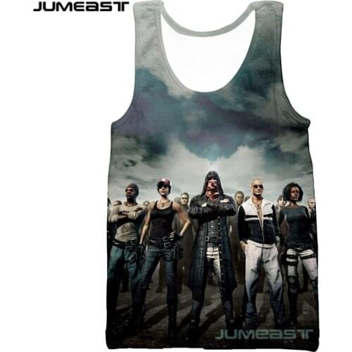 Jumeast Brand Men Women 3D Printed Vest Pubg Short Sleeve Sport Pullover Summer Tank Tops Tees