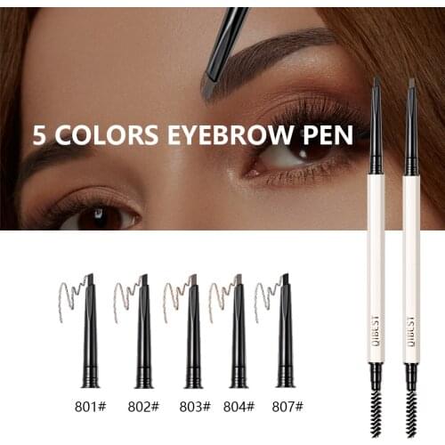QIBEST Eyebrow Pen Ultra Fine Triangle Eyebrow Pencil Precise Brow Definer Long Lasting Waterproof Gray Brown Eye Brow Makeup