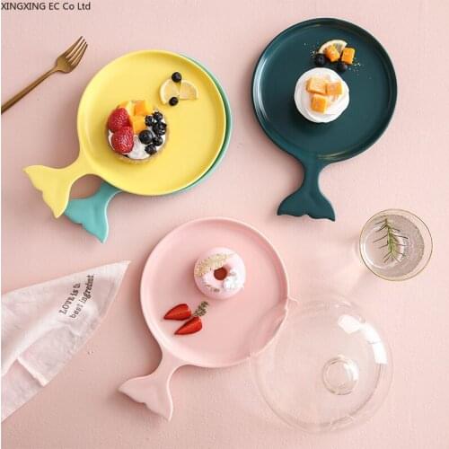 Ceramic Cake Plate Western Food Dim Sum Steak Plate Nordic Cute Dessert Table Jewelry Plate Nordic Home Living Room Decoration