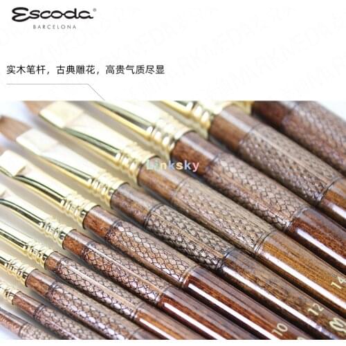 Escoda GRAFILO | Kolinsky-Tajmyr Sable | Fine Hair Classical Oil Painting Brush 2920,handle Has A Unique and Elegant Engraving