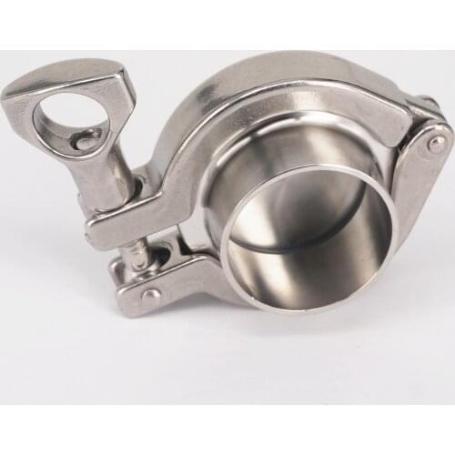 A Set 38mm Pipe OD Sanitary 1.5" Tri Clamp Weld Ferrule + Tri Clamp + Silicon Gasket + End Cap 304 Stainless steel For Homebrew