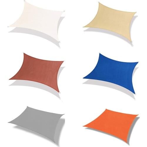 Waterproof Rectangle Canopy Sun Shade Sail Garden Terrace Canopy Swimming Sun Shade Camping Hiking Yard Outdoor Sail Awnings