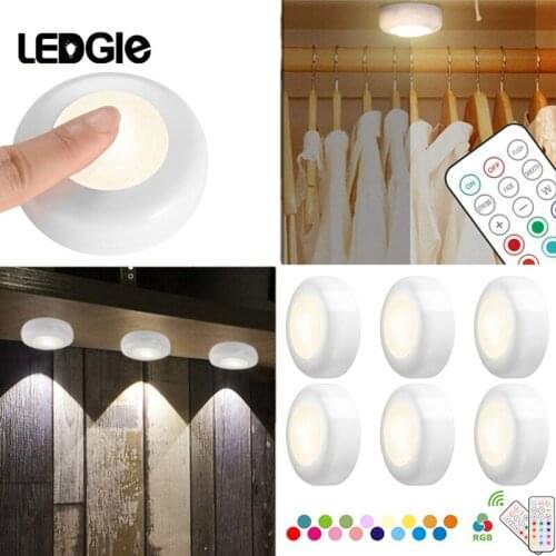 LEDGLE LED Cabinet Lamp With Remote 12 Colors Wardrobe Lamps for Kitchen Living Room Corridor Lamp As Christmas Night Light 2020