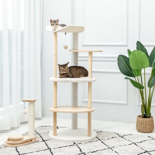 High Quality Cat Tree Multi-Level Elegant Scratcher Activity Jumping Platform Stable for Cats Climbing Furniture Pets House