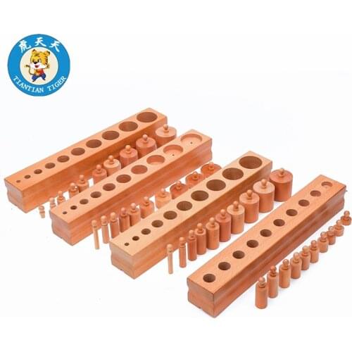 Montessori teaching aids kindergarten sensory learning childrens wooden educational toys Cylinder Block