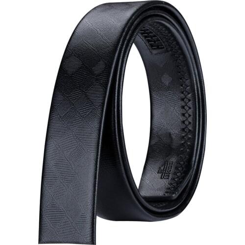 Hi-Tie Belt Brand No Buckle Leather Belt 3.5cm Wide Mens Business Genuine Leather Belt without Buckle Automatic Belts Body