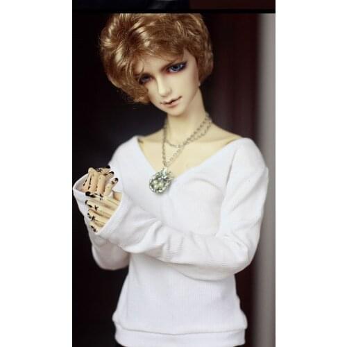 BJD Doll clothes suitable for 1-3 1-4 white vertical lines fine thread v-neck jacket doll accessories