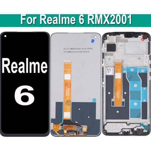 Original 6.5"For Realme 6 RMX2001 LCD Display With Frame Touch Digitizer Screen Replacement