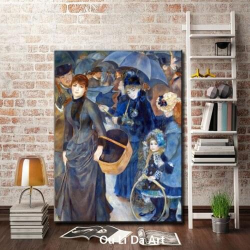 Pastoral court figures umbrella women scenery canvas printing oil paintings printed on canvas home wall art decoration picture