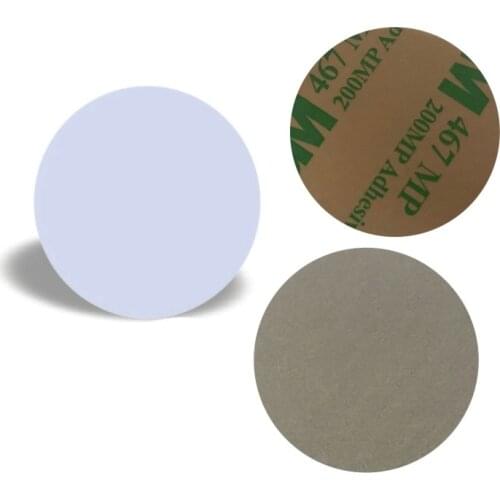 Dia 30mm RFID Tag RFID FM1108 1K IC PVC Token with Sticker rfid anti-metal label coin tags 13.56Mhz round tags
