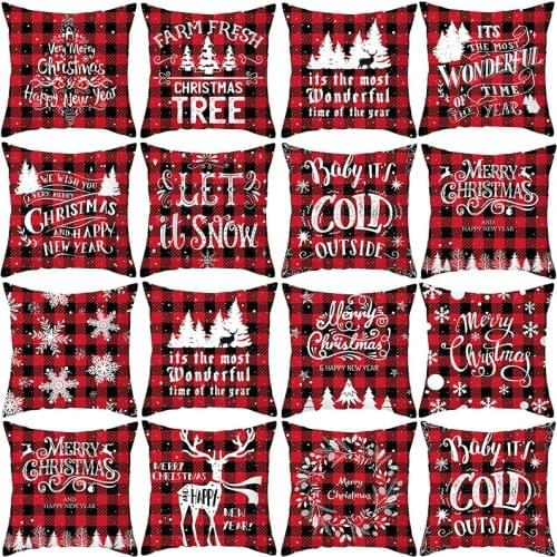 45x45cm Merry Christmas Decor For Home Santa Claus Elk Pillowcase Christmas Ornament 2020 Navidad Xmas Gift Happy New Year 2021