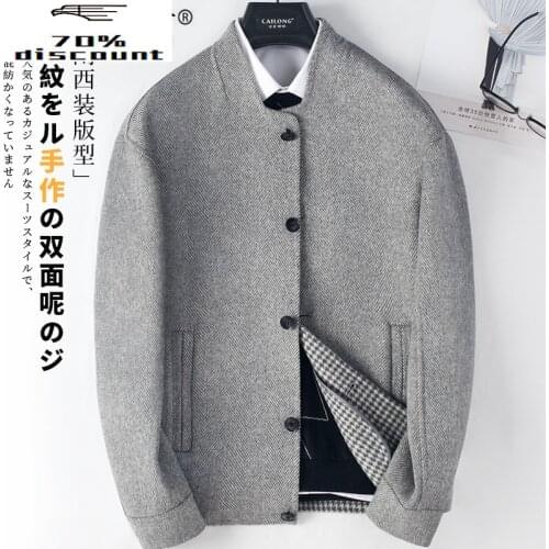 Wool Coat Men Clothes 2020 Korean Short Wool Jacket Double Face Coat Men Overcoat Casaco Masculino 2A3822 KJ4282