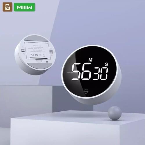 Xiaomi Mijia MIIIW Timer LED Digital Display Fashion Simple Rotating Timing Adjustable Sound Brightness Rotating For Smart Timer