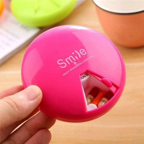 Weekly Rotating Pill Box Case Traveling Camping Medicine Splitter Tablet Storage Organizer Portable