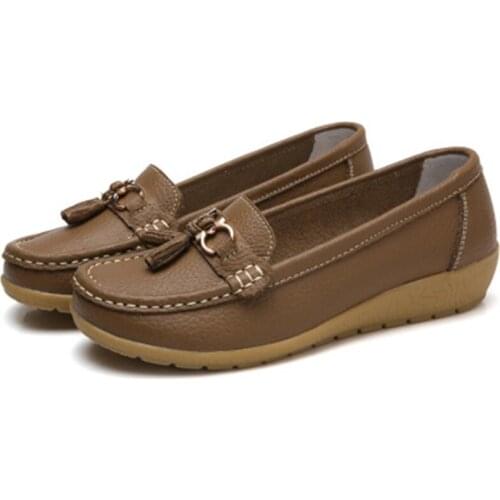 Butterfly-Knot Decoration 2019 New Summer Cut Out Women Leather Shoes Woman Flexible Round Toe Nurse Casual Fashion Loafer NO.A