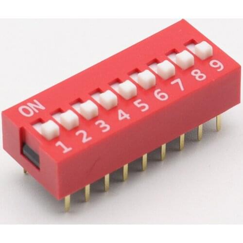 10PCS 9P 9 Position DIP Switch 2.54mm Pitch 2 Row 18 Pin Slide DIP Switches
