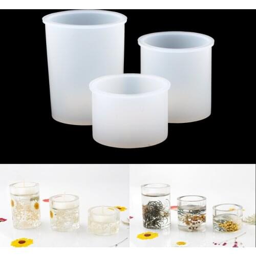 3 Sizes Candle Holder Crystal Epoxy Resin Mold Aromatherapy Candle Tray for DIY Silicone Mold Table Home Decoration Supplies
