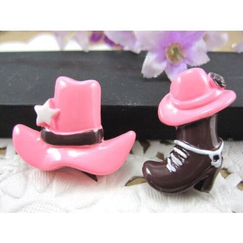 30pcs/lot DIY resin cabochons accessories flat back resin hat boots mix