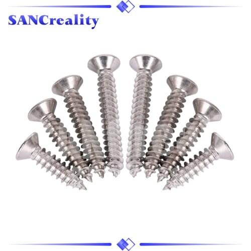 50pcs M3.5 304 Stainless steel Cross recessed countersunk Flat head tapping screws for 3d printer