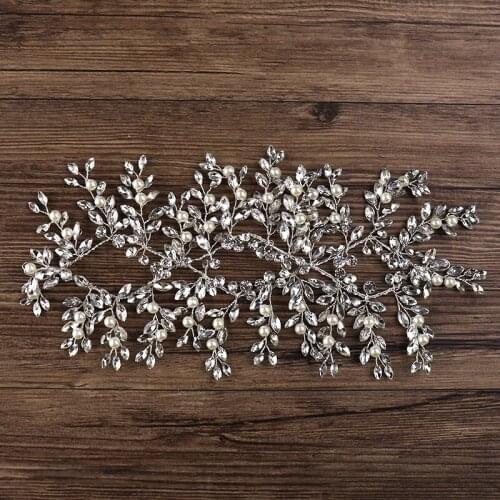 ACRDDK Fashion Handmade Crystal Headband Silver Color Hairband Hair Pin Bride Wedding Hair Jewelry Women Hair Accessories SL