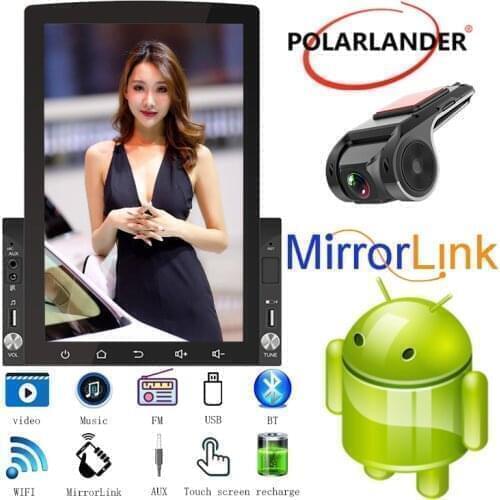 WiFi Car Radio Vertical Screen Android MP5 Mirror Link GPS Bluetooth FM Video Output 2 Din 3USB 1G+16G Multi-language 10.1 inch