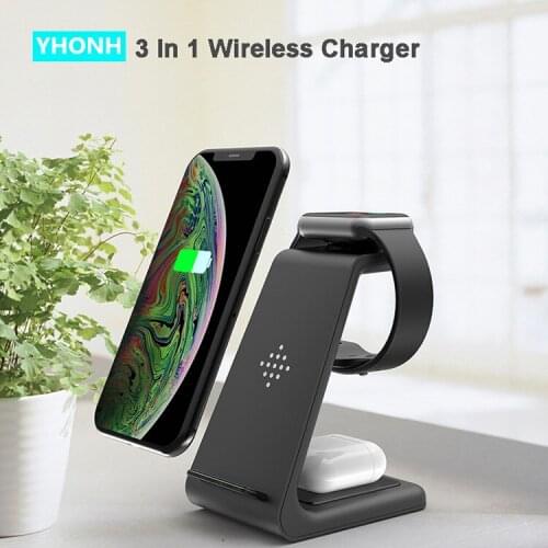 3 in 1QI Wireless Charging Station For iPhone11 Pro/Xr/Xs/AirPods Pro/iWatch5 4 3 2 Cargador Charger For SamsungS10/Buds/Watch