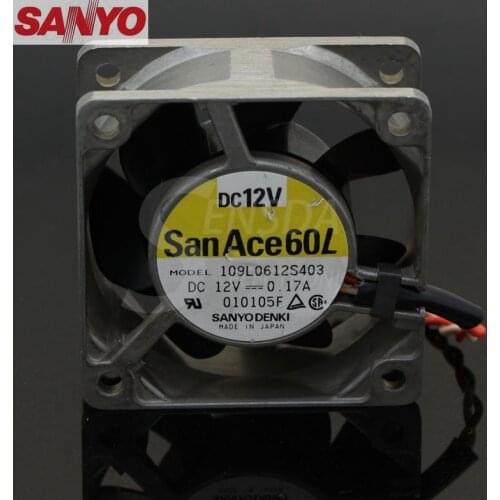 For Sanyo 109L0612S403 6025 60mm 6cm DC 12V metal frame server inverter axial cooling fans