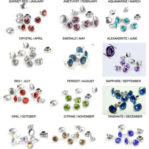 CRYSTAL Czech Crystal (Rhinestone) Rivets 5/32" (6mm) Hollow Rivet/Choose color, riveting supplies - Nickel Connection