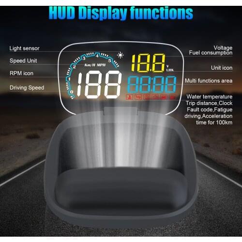 HUD Head-up Display Speedometer Temperature Alarm OBD2 Smart Car System Auto Electronics Projector On the Car Windshield