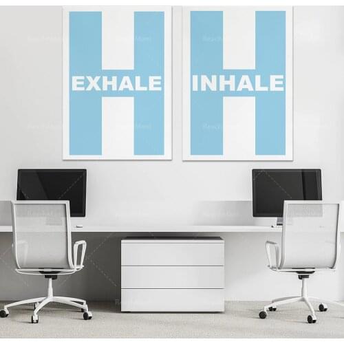 Exhale art prints, exhale enthusiasm home decoration, inspirational and inspirational wall language, printable wall art decorati