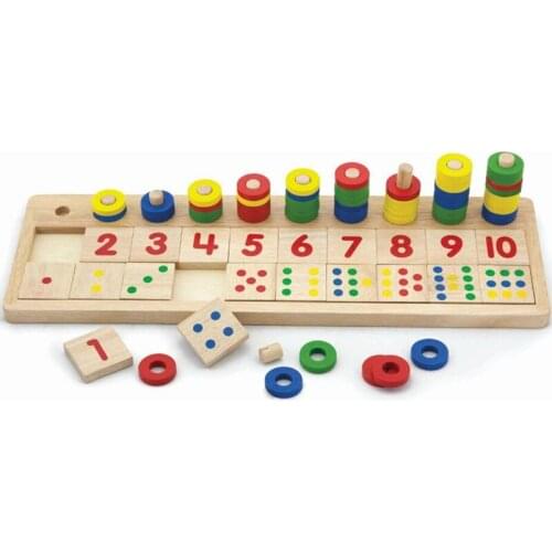 Montessori Toys Children Early Educational Learning Puzzle Wooden Toys Count Numbers Matching Early Teaching Math Toys
