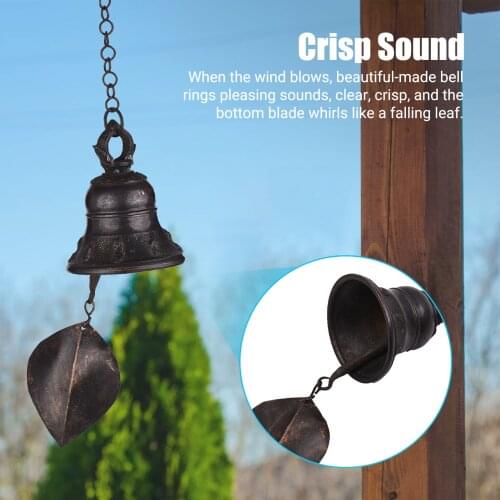 Wind Bell Vintage Style Hanging Chime Metal Wind Bell with Hanging Loop for Home Garden Yard Decor (6.5/8/10cm Diameter)