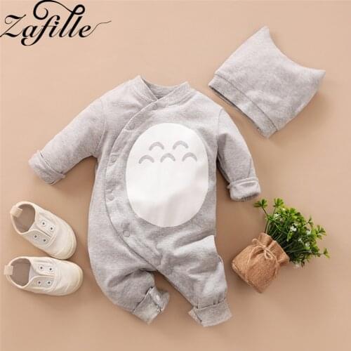 ZAFILLE Cartoon Totoro Baby Clothes Newborn Cotton Kawaii Babys Rompers and Hat 2021 Jumpsuit Crawlers for Kids Baby Clothing