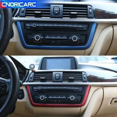 Car Styling Console Multimedia CD Decoration Frame Trim Red Strip For BMW 3/4 series F30 F32 F34 2013-16 Interior Accessories