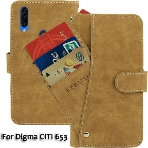 Leather Wallet Digma CITI 653 Case 6.53" Flip Fashion Luxury Front Card Slots Cases Cover Business Magnetic Phone Bags