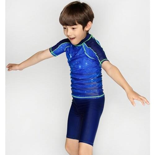 Julysand Boy Swimwear Handsome Two Piece Swimsuit Universe Printed Short Sleeve High Quality Kids UV protection Bathing Suit