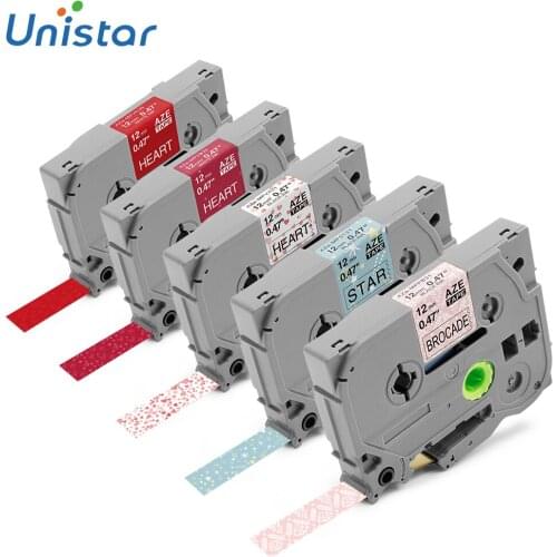 Unistar 5pcs 12mm Pattern Label Tapes Compatible for Brother Label Printer Ribbons 12mmx4m Label Tape TZe-MPVA31 TZe-231
