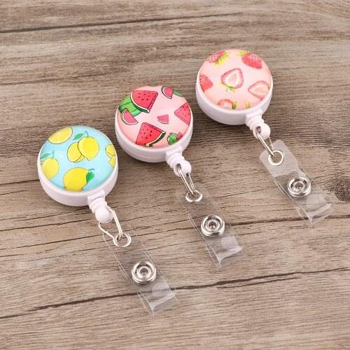 LX723 Fruit Hot Sales Retractable Nurse Badge Reel Clip Cartoon Medicine Doctor Nurse Students IC ID Card Badge Holder
