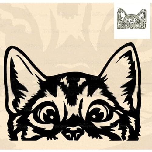 Metal Cutting Dies Peekng Cat Die Cut for Decoration Album Cards Paper Craft DIY Scrapbooking Making Template 2021 New Arrival