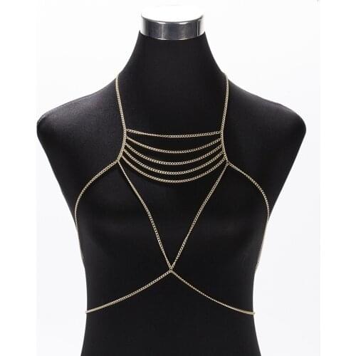 Fashion New Bra Slave Harness Body Chain Women Simple Choker Necklace Pendant Bikini Beach Body Jewelry
