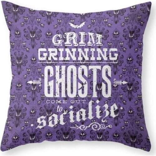 Sea Girl Soft Haunted Horror Mansion - Grim Grinning Ghosts Throw Pillow Indoor Cover Pillow Case for Your Home