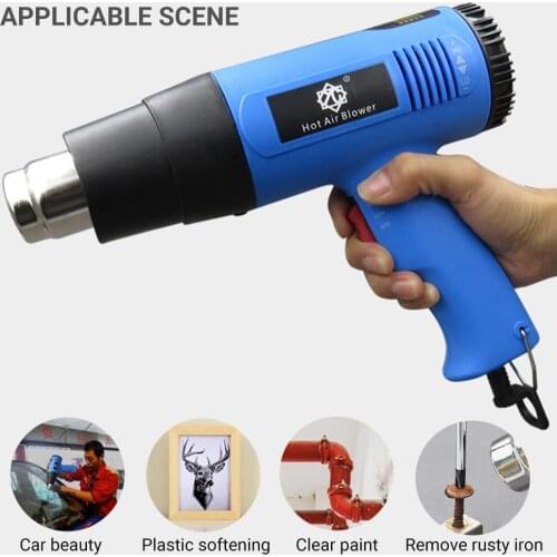 Nozzle Attachments Industrial Power Tool 2000W High-Power Thermostat Hot Air Gun Car Film Baking Heat Shrinkable Heat Gun