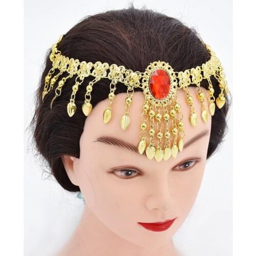 New Bohemian Ethnic Style Set Decorations Forehead Chain Necklace Bracelet Earrings Set Ornaments Dance Costume Decoration