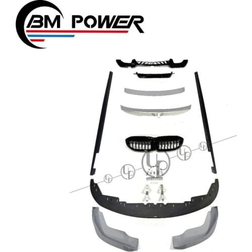 NEW 3 series G20 G28 MT body kit to AC style with front lip side skirt rear diffuser roof spoiler rear wing and grille glossy bl