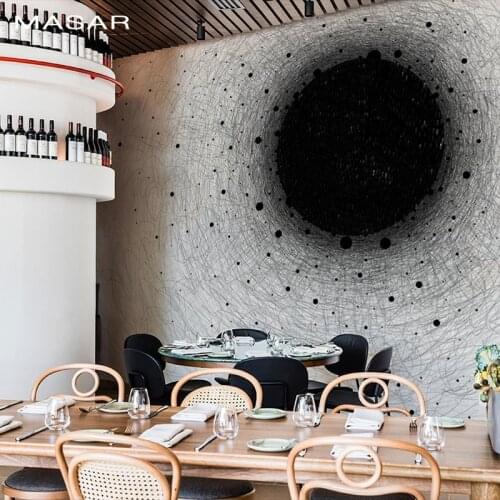 MASAR Original minimalist black-and-white custom mural living room living room dining room hall background wall wallpaper