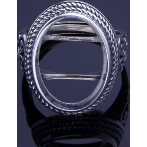 14*19mm 925 STERLING SILVER Semi Mount Bases Blanks base blank Pad VINTAGE rings ring Setting set jewelry gift diy A2175