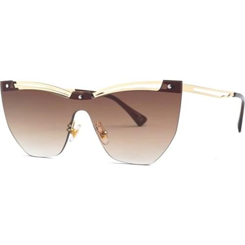 Luxury One Piece Sunglasses Women Men Eyewear Sun Glasses for Outdoor Goggles Vintage Oculos Goggles 22006DF